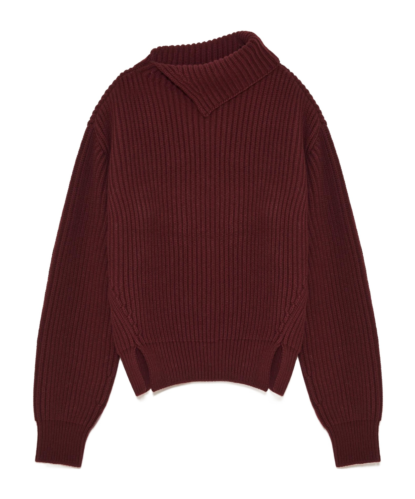 Jil Sander Asymmetrical Neckline Sweater In Red
