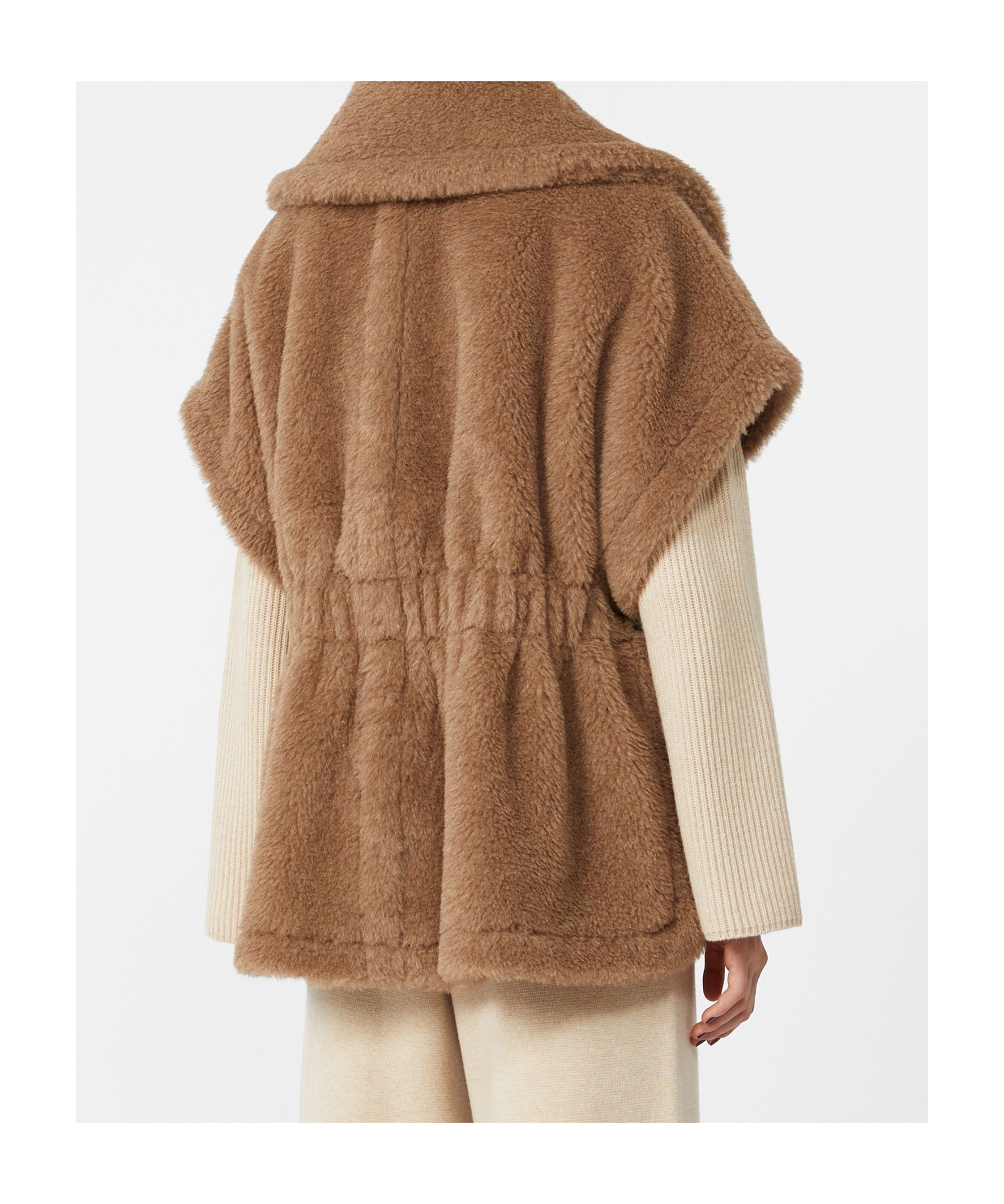 Max Mara Alpaca And Cashmere Teddy Cape In Brown