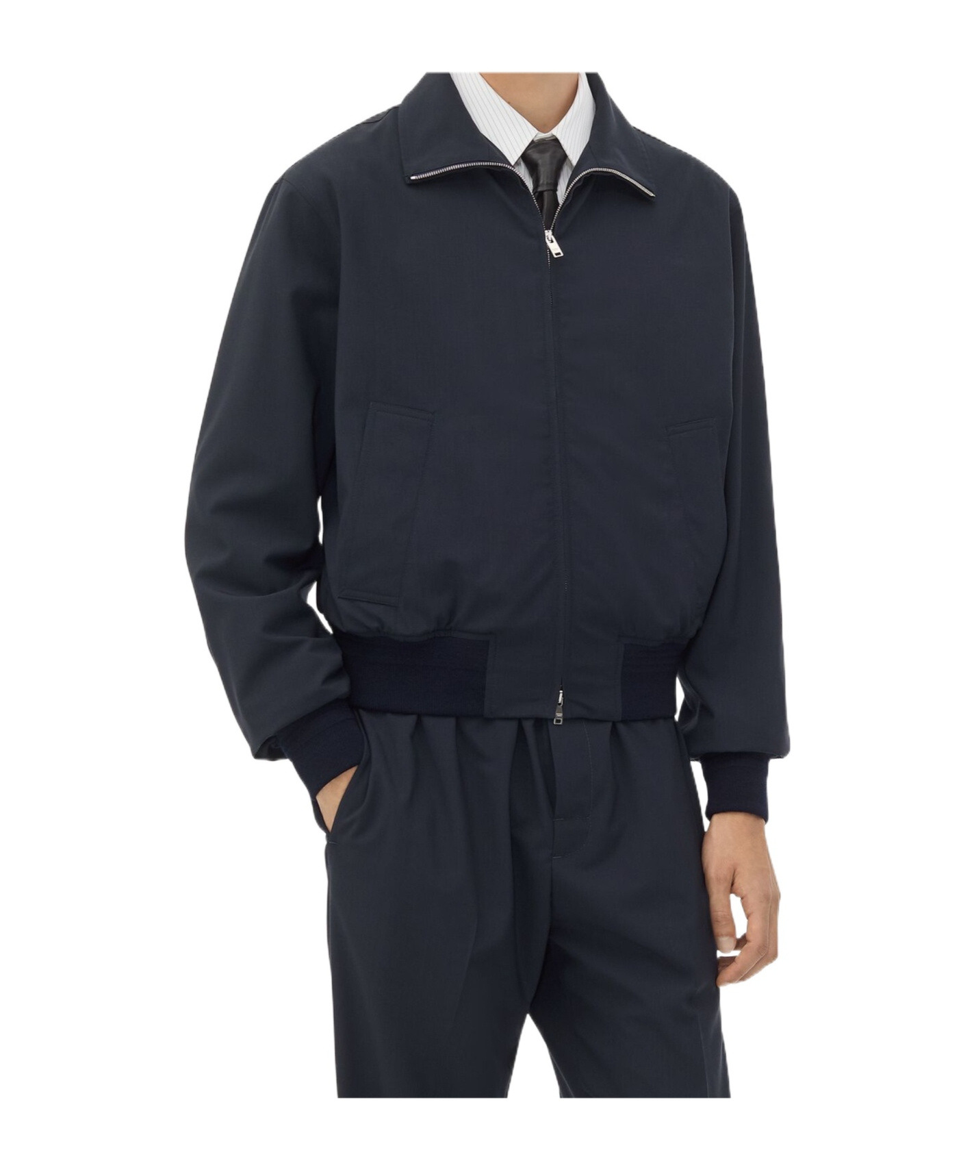 Bottega Veneta Long-sleeved Wool Casual Jacket In Black
