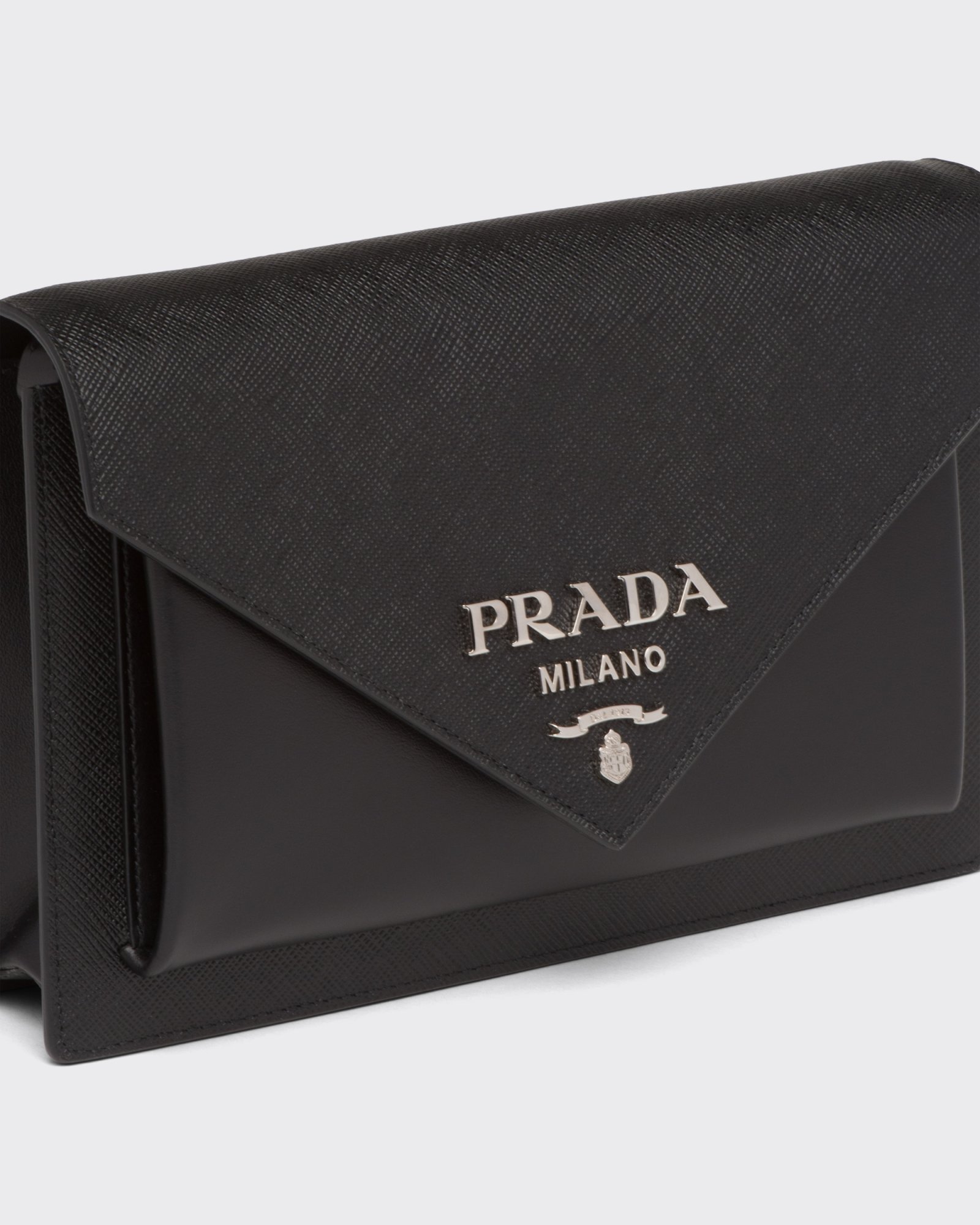 Prada Mini Envelope Shoulder Bag In Black