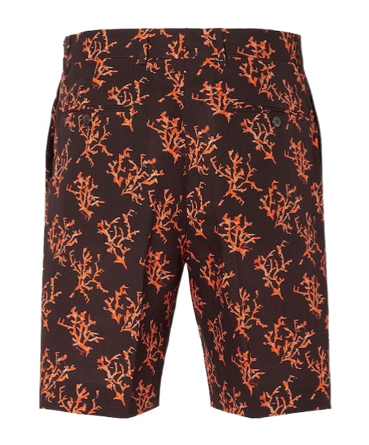 Fendi Brown Linen Shorts In Brown