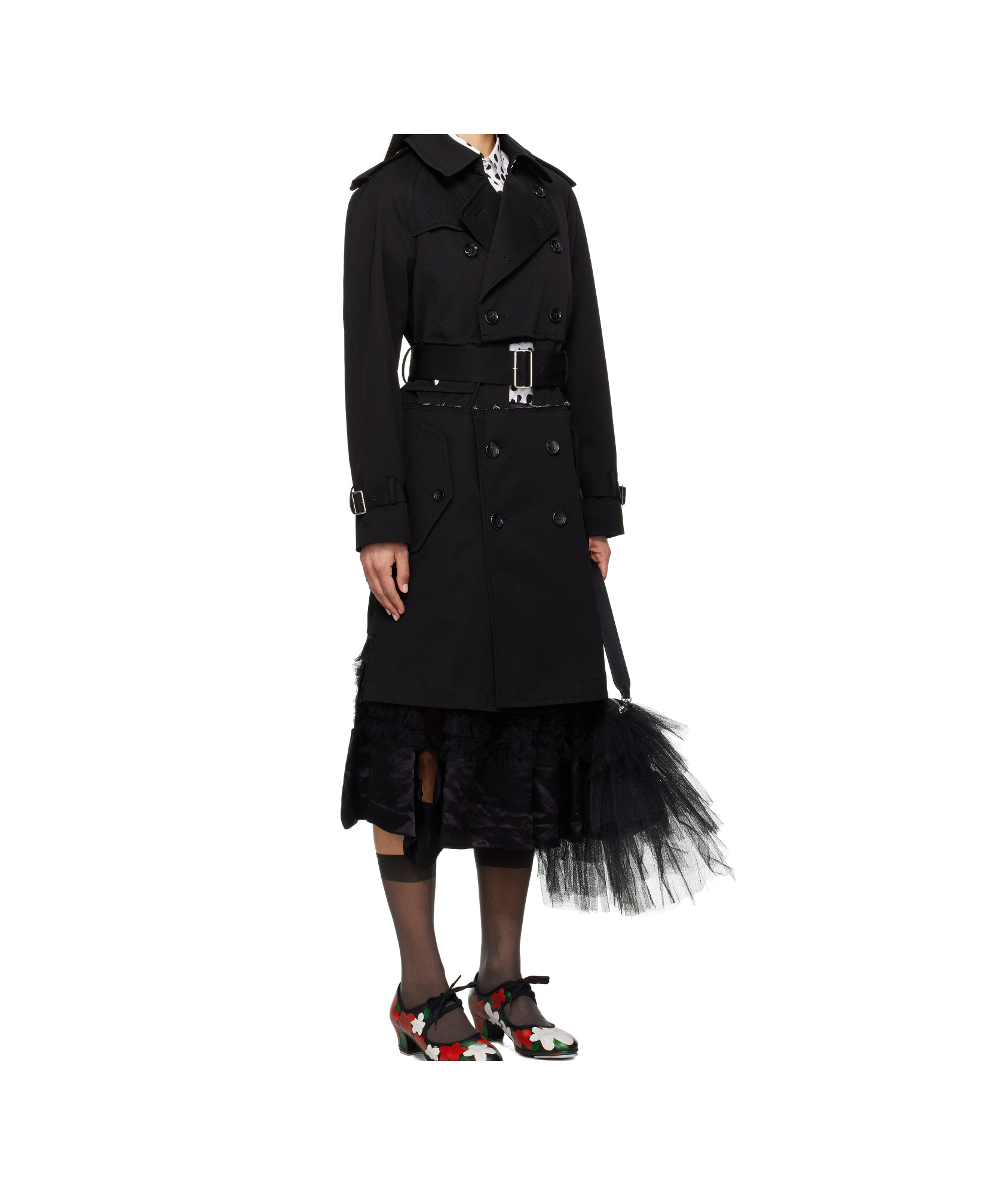 COMME DES GARÇONS BLACK KERSEY TRENCH COAT