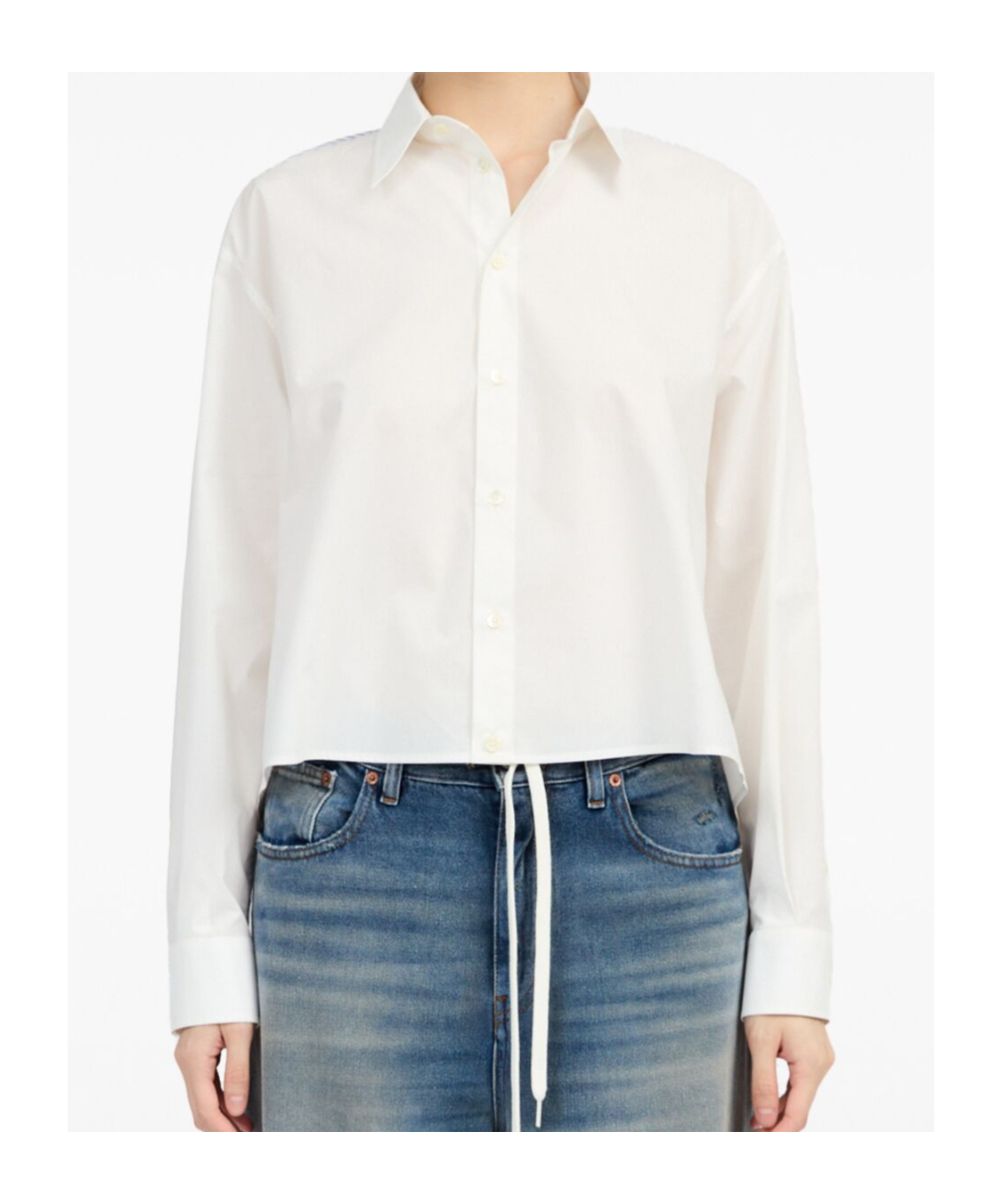 Mm6 Maison Margiela Long-sleeved Shirt In White