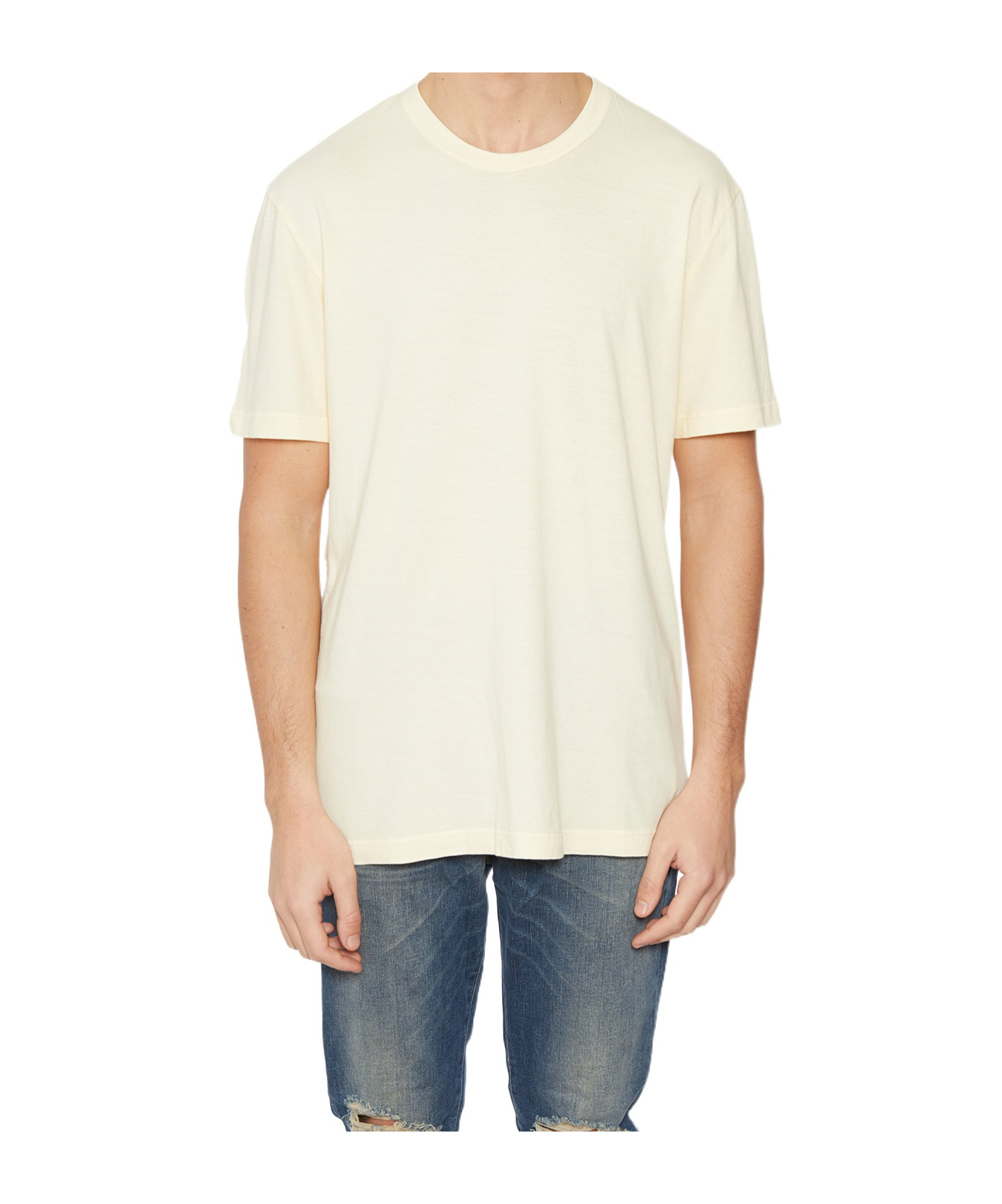 James Perse Round Neck Short Sleeve T-shirt In White