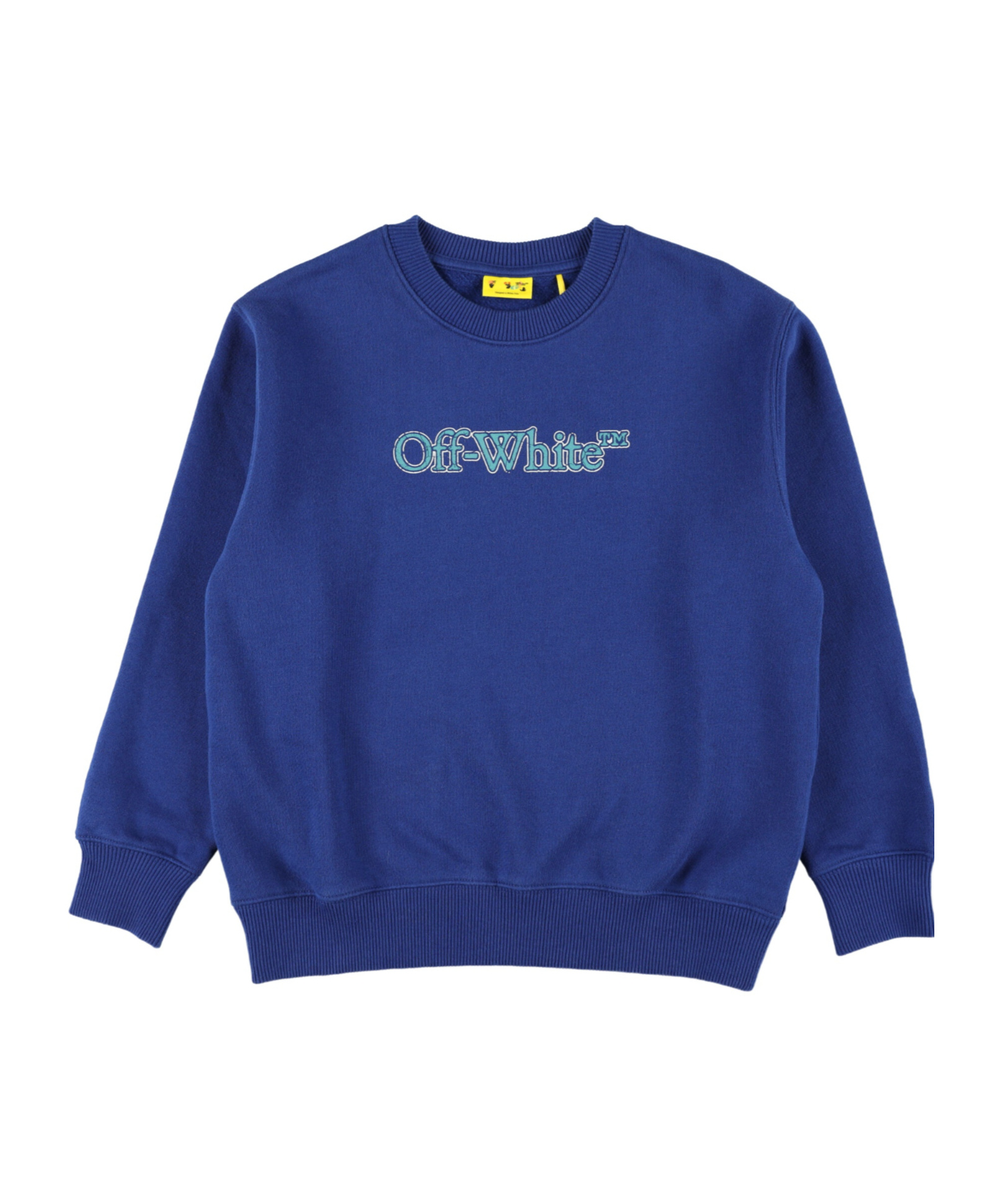 Off-white Kids Logo Printed Crewneck Sweatshirt In Blue