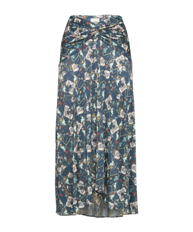Isabel Marant Juneo Printed Silk Viscose Midi Skirt In Multi