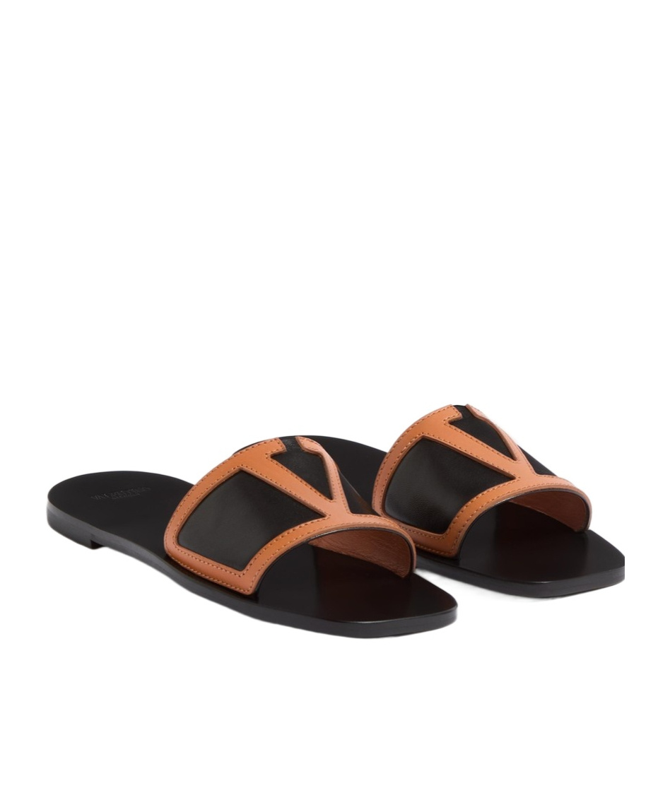Valentino Viva Superstar Slide Sandal In Nappa Leather In Black