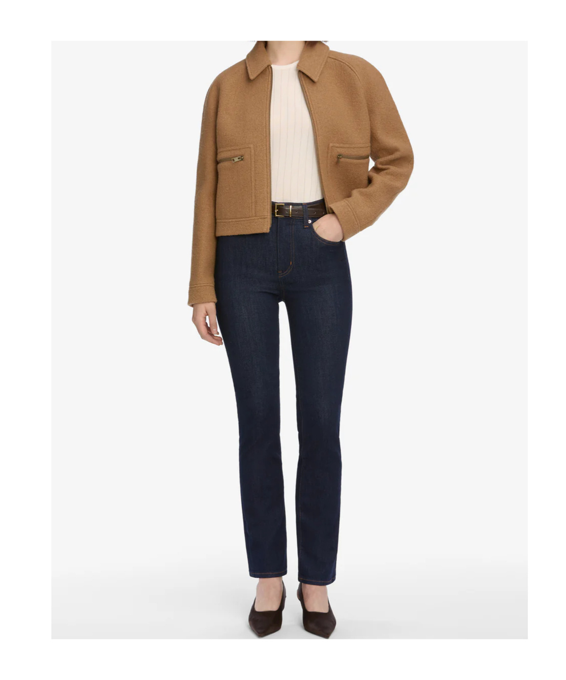 Frame High-waisted Straight-leg Jeans In Black