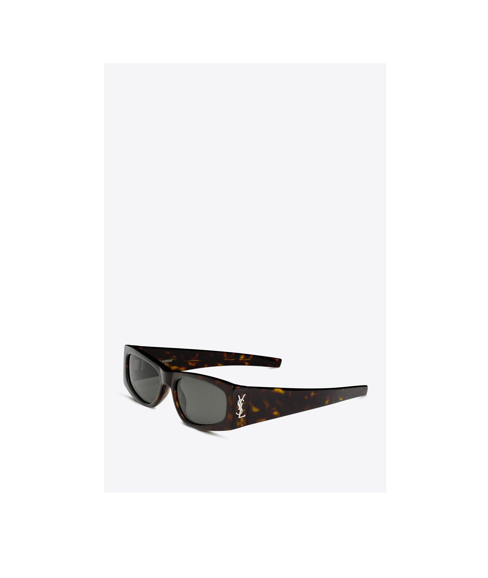 Saint Laurent Rectangle-framed Tortoiseshell Sunglasses In Black