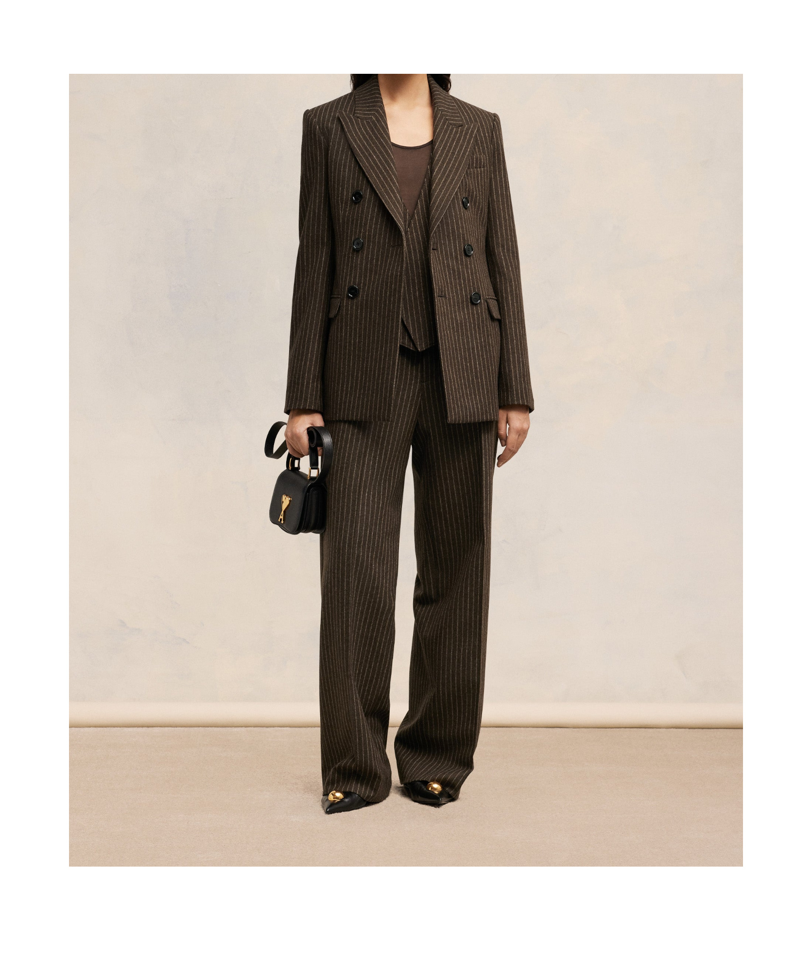 Ami Alexandre Mattiussi Wool Double-breasted Blazer In Black