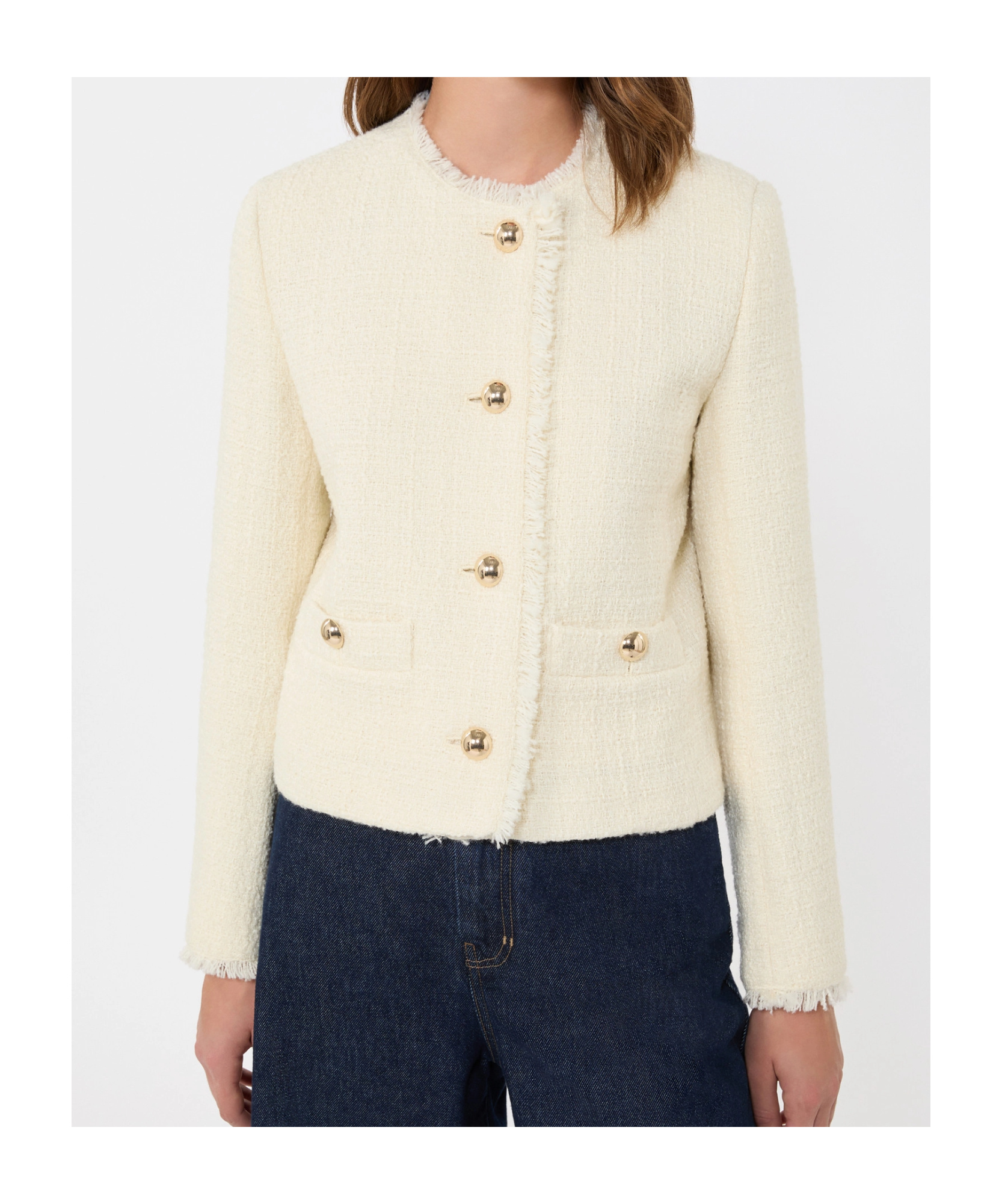 Weekend Max Mara Front-pocket Buttoned Cardigan In White