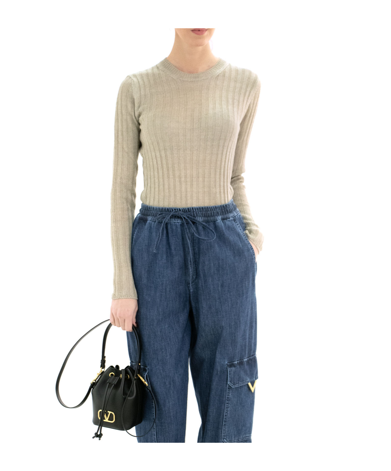 VALENTINO RIBBED LINEN JUMPER 