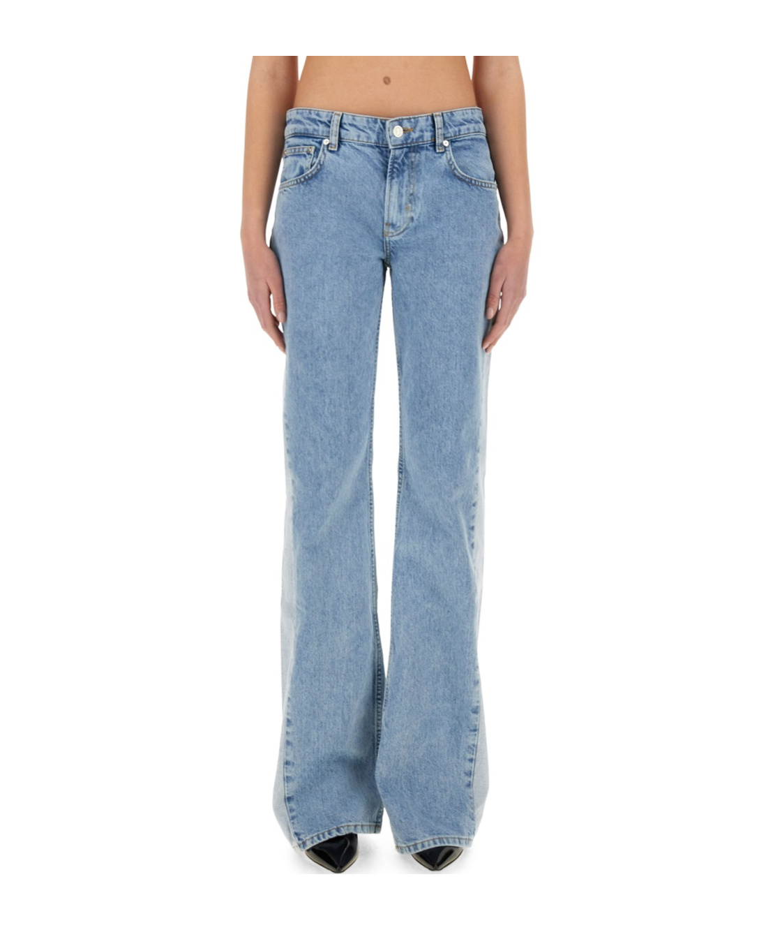 Moschino Denim Trousers With Belt Loops In Blue