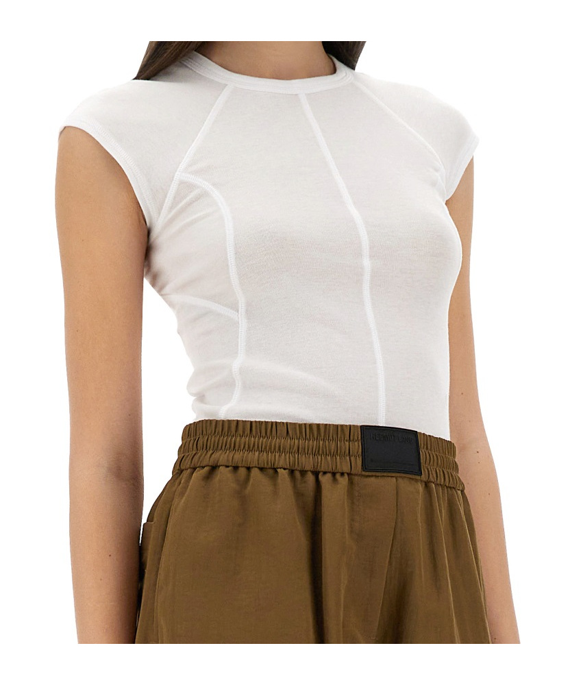 Helmut Lang Slim Fit Sheer Cap Sleeve T-shirt