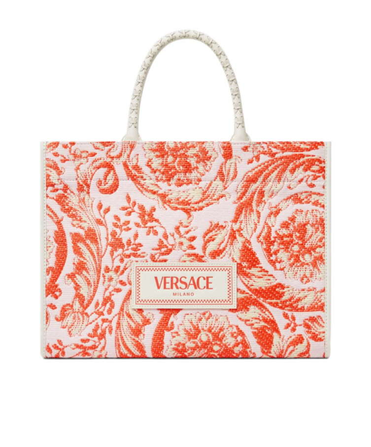 Versace Barocco Athena Tote Bag In Pink