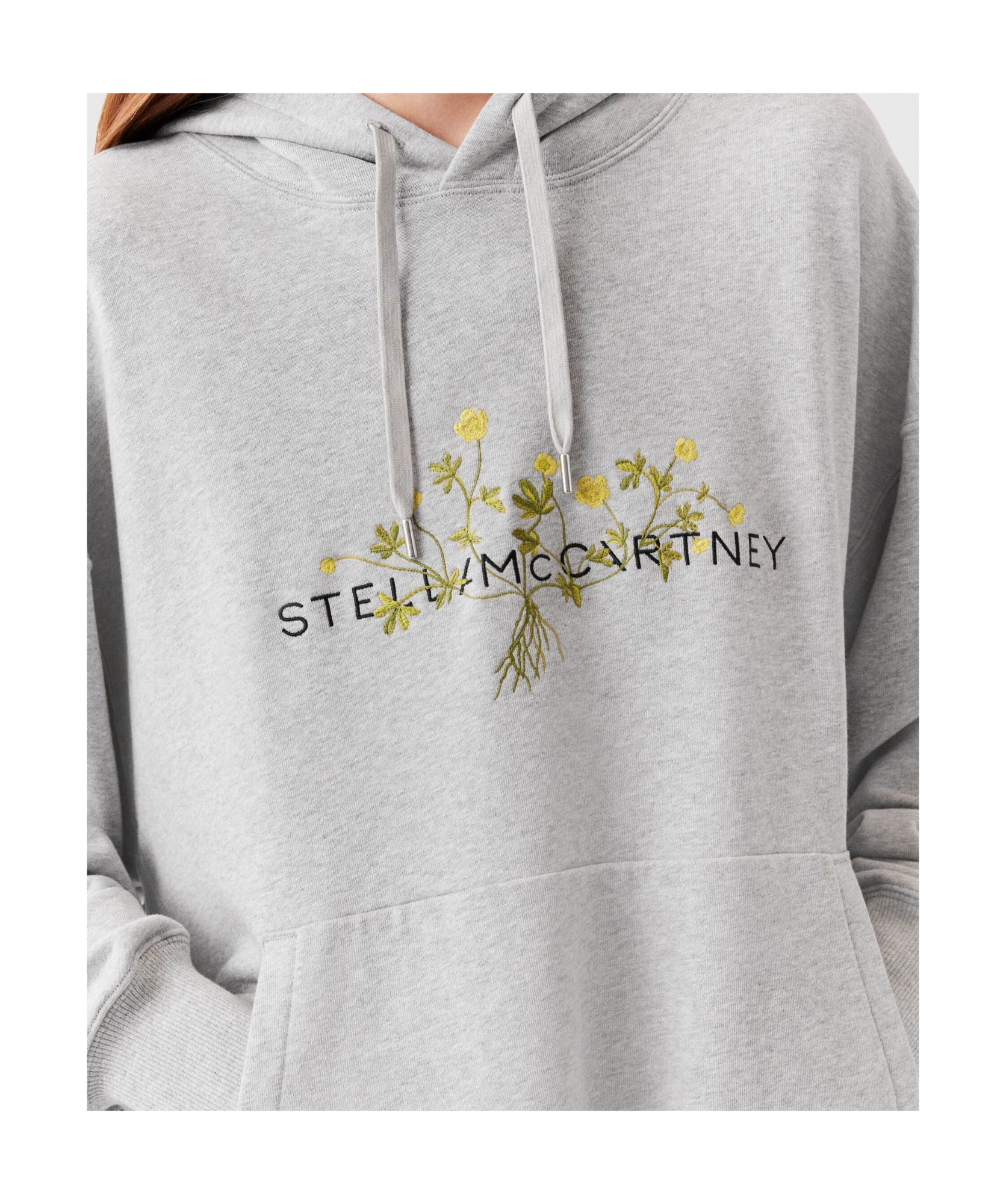 Shop Stella Mccartney Floral Embroidered Logo Hoodie In White