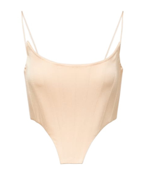 Alex Perry Satin Bustier Top In Nude