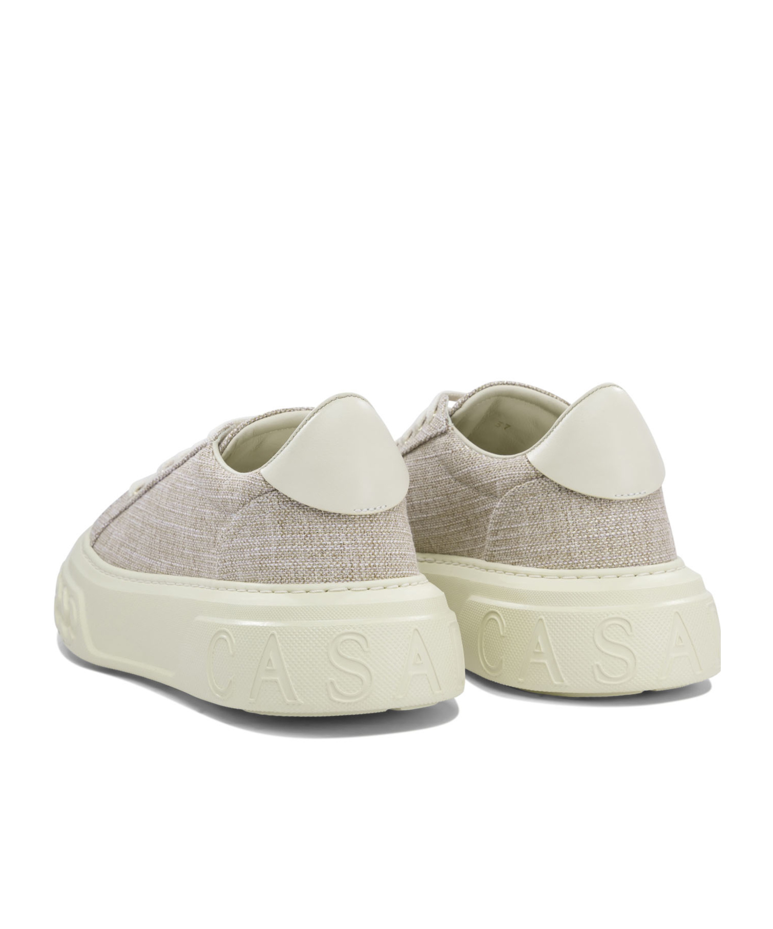 Casadei Platform Sneakers With Textured Upper In Nude