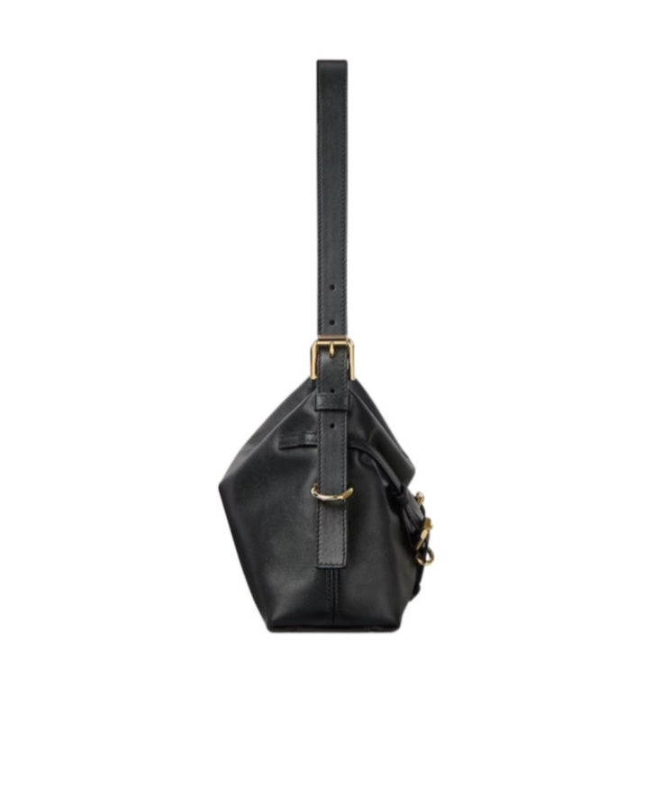 Givenchy Mini Voyou Bag In Shiny Leather In Black