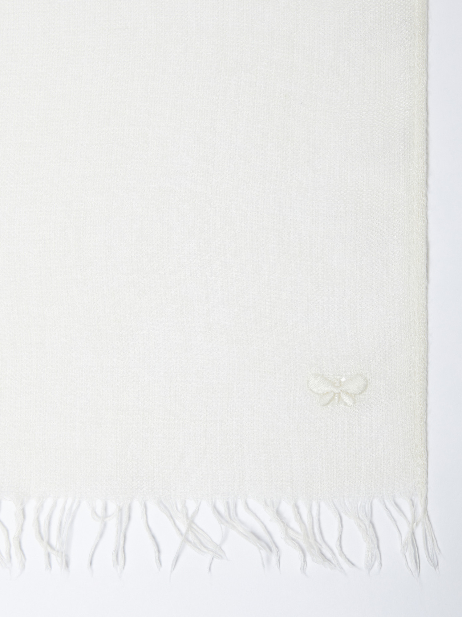 Weekend Max Mara Logo Cashmere Scarf In White