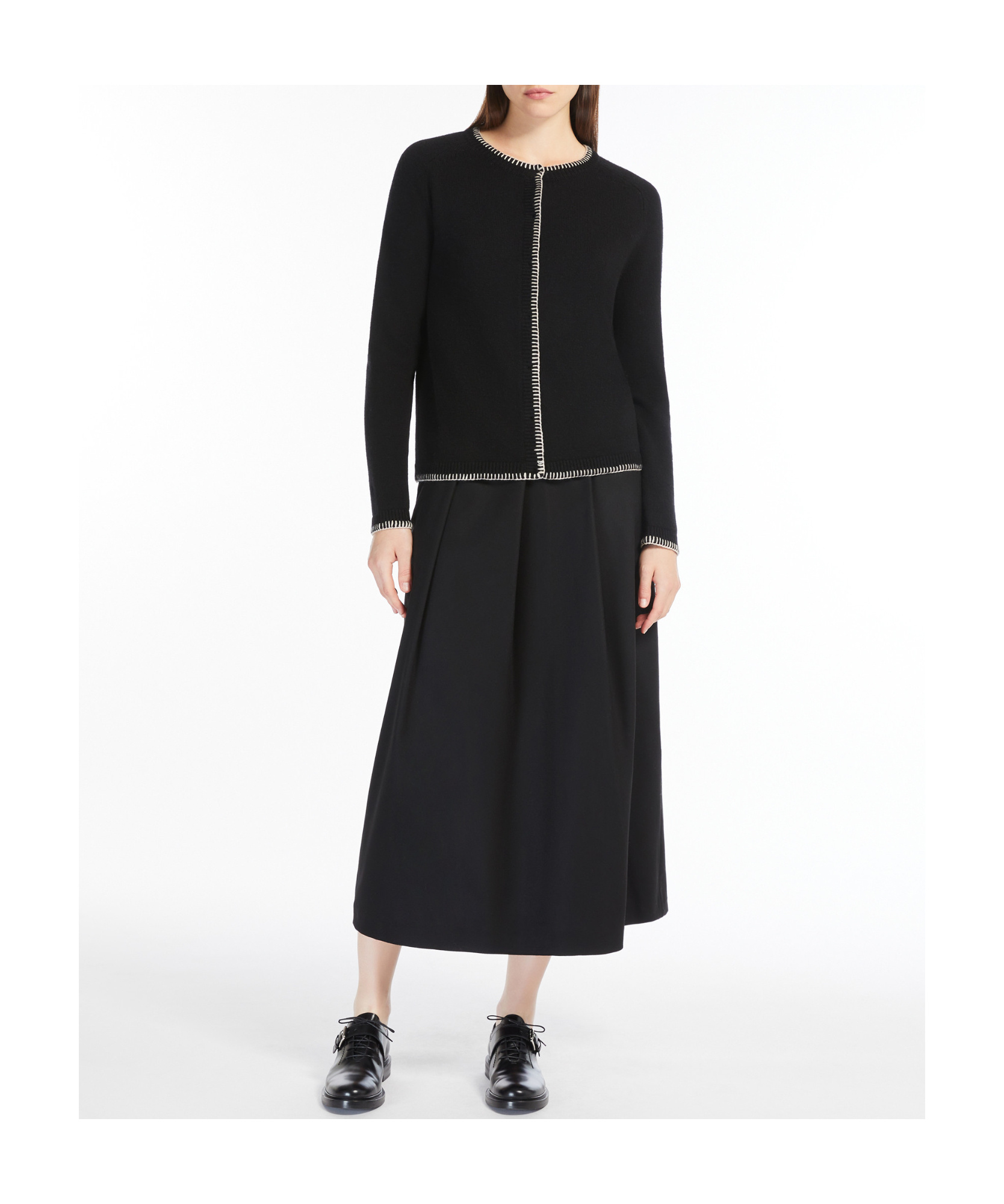 Max Mara Woolen Cardigan In Black
