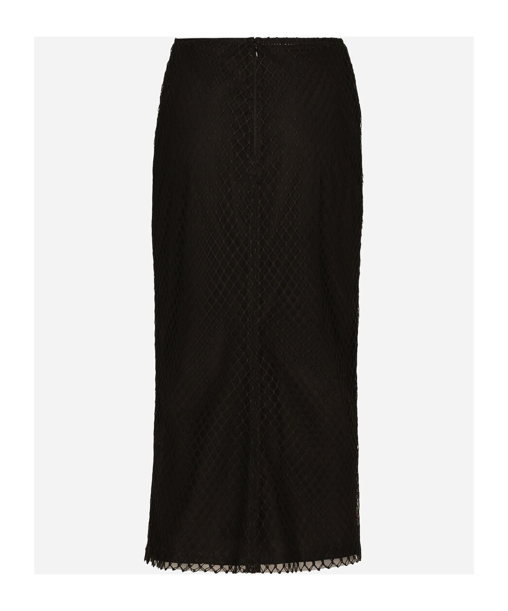 Dolce & Gabbana Mesh Calf-length Pencil Skirt In Black