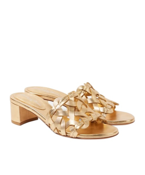 Gianvito Rossi Leather Mule Sandals In Nude