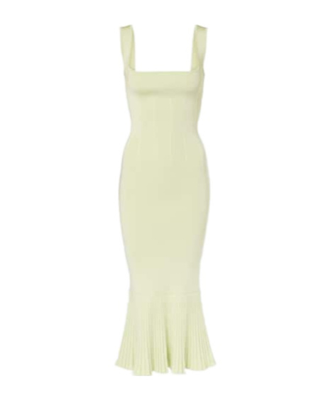 Galvan Atalanta Midi Dress In Yellow