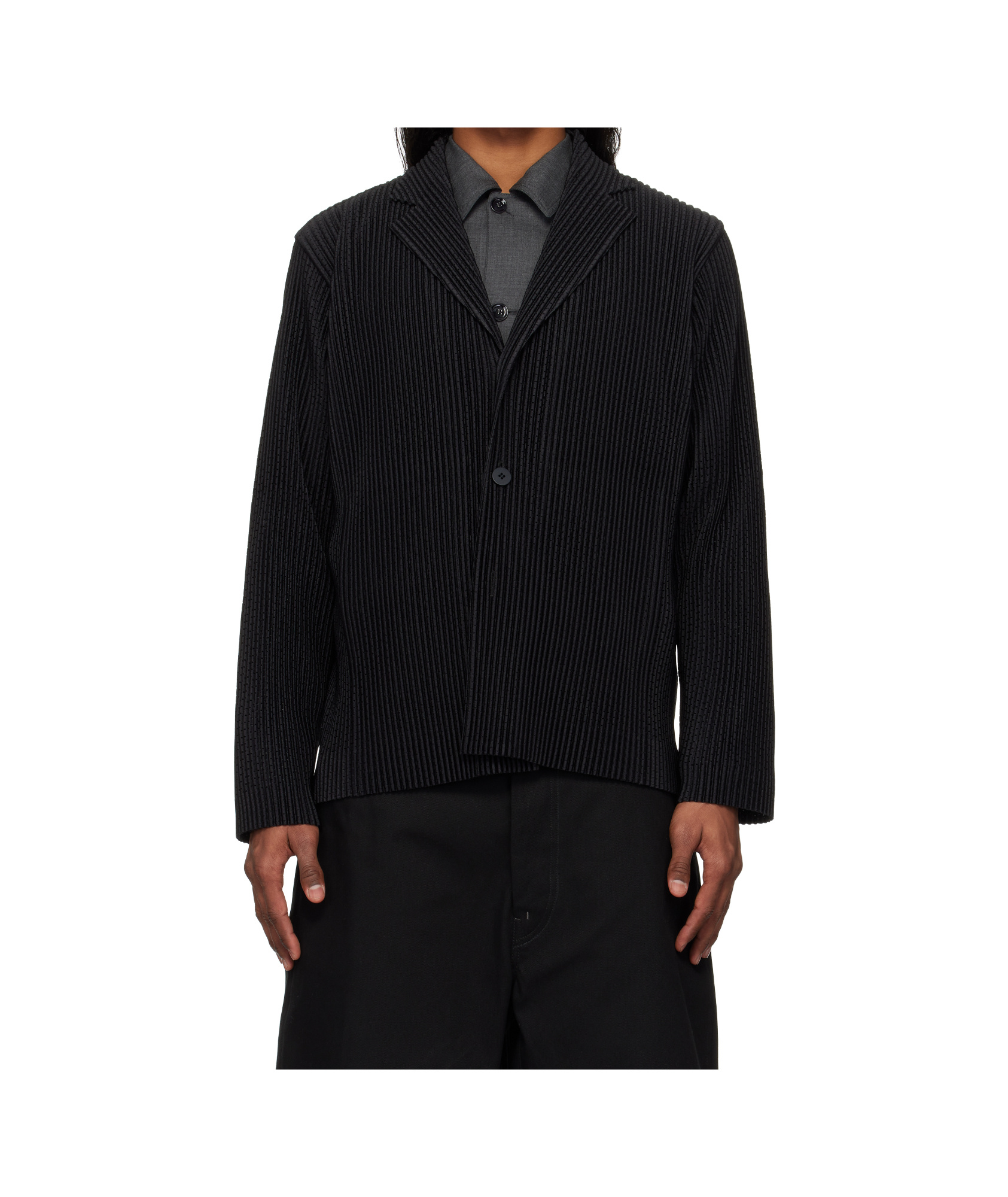 Issey Miyake Black Outer Mesh Blazer