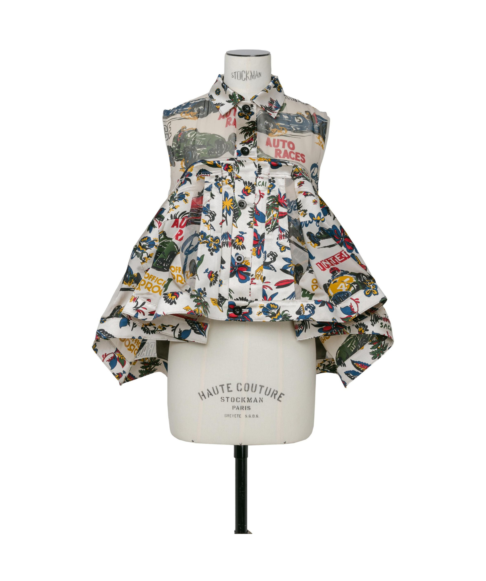 Shop Sacai Car Race / Tropical Print Shirt In Multicolor