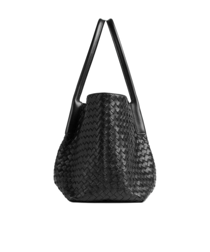 Bottega Veneta Pinacoteca Reversible Intrecciato Leather Tote In Black