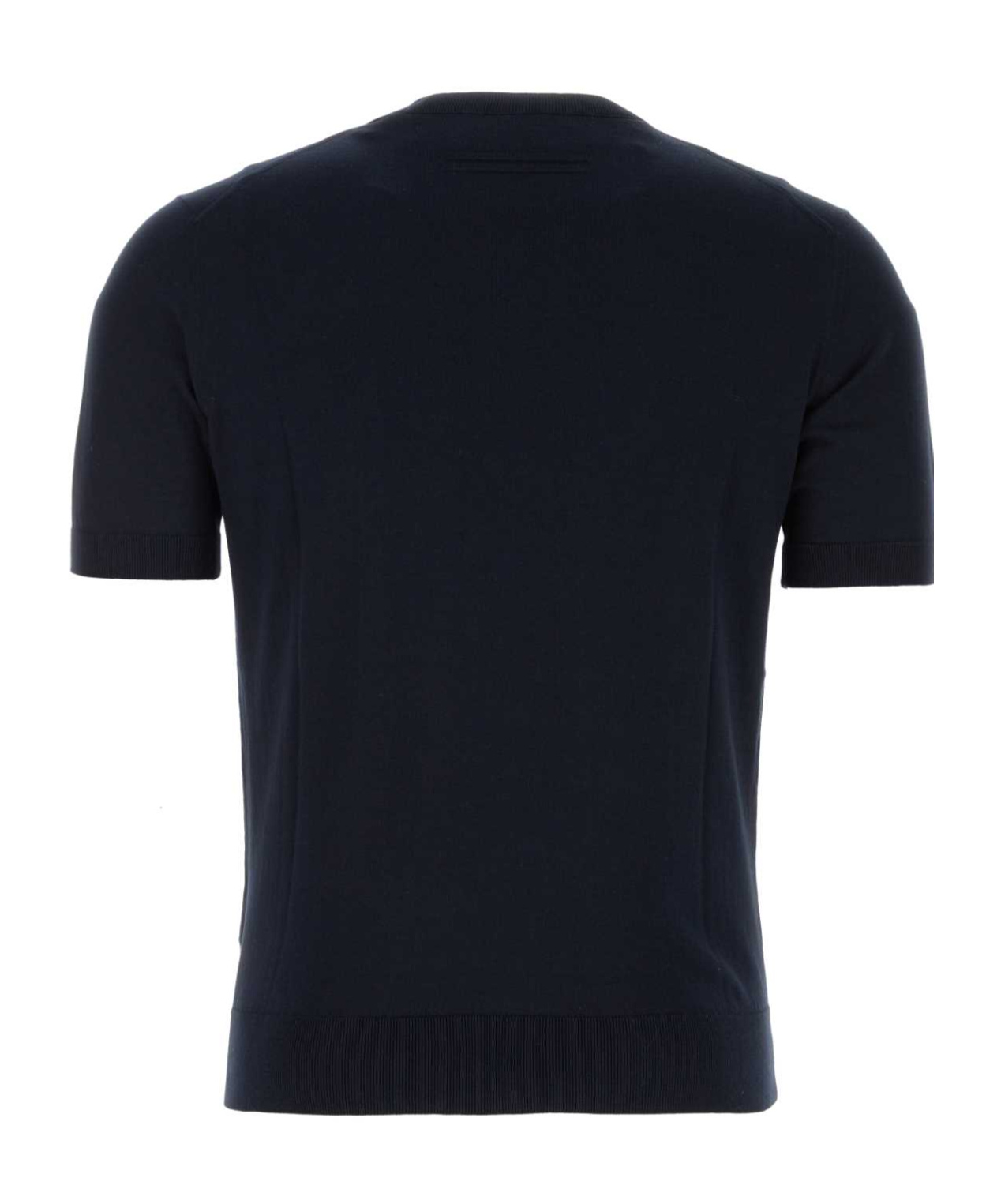 Zegna Short-sleeved Sweater In Black