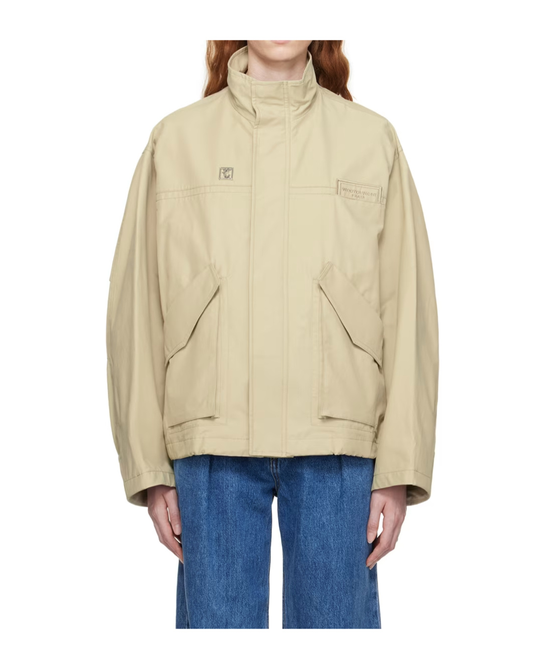 Wooyoungmi Logo-patch Cotton Lightweight Jacket In Neutral