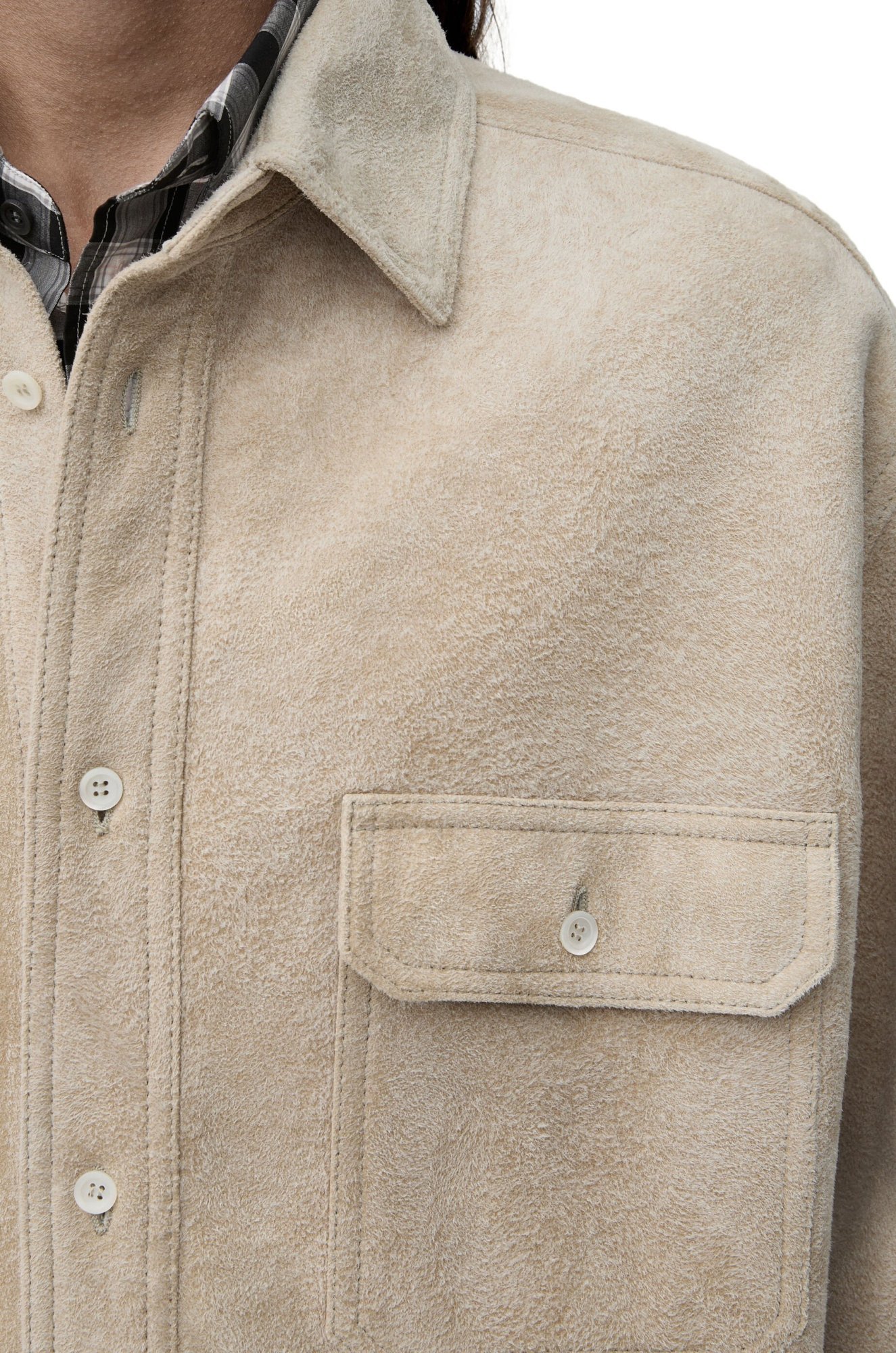 Loewe Long-sleeved Shirt Coat In White