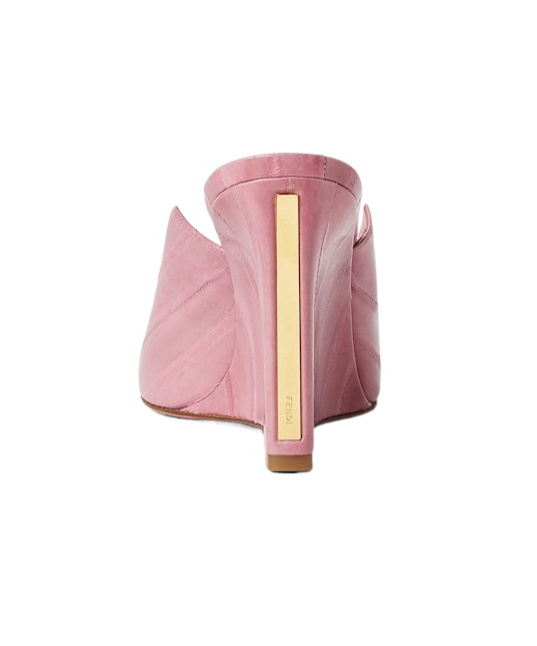 Fendi Show Genuine Eel Wedge Mule In Pink