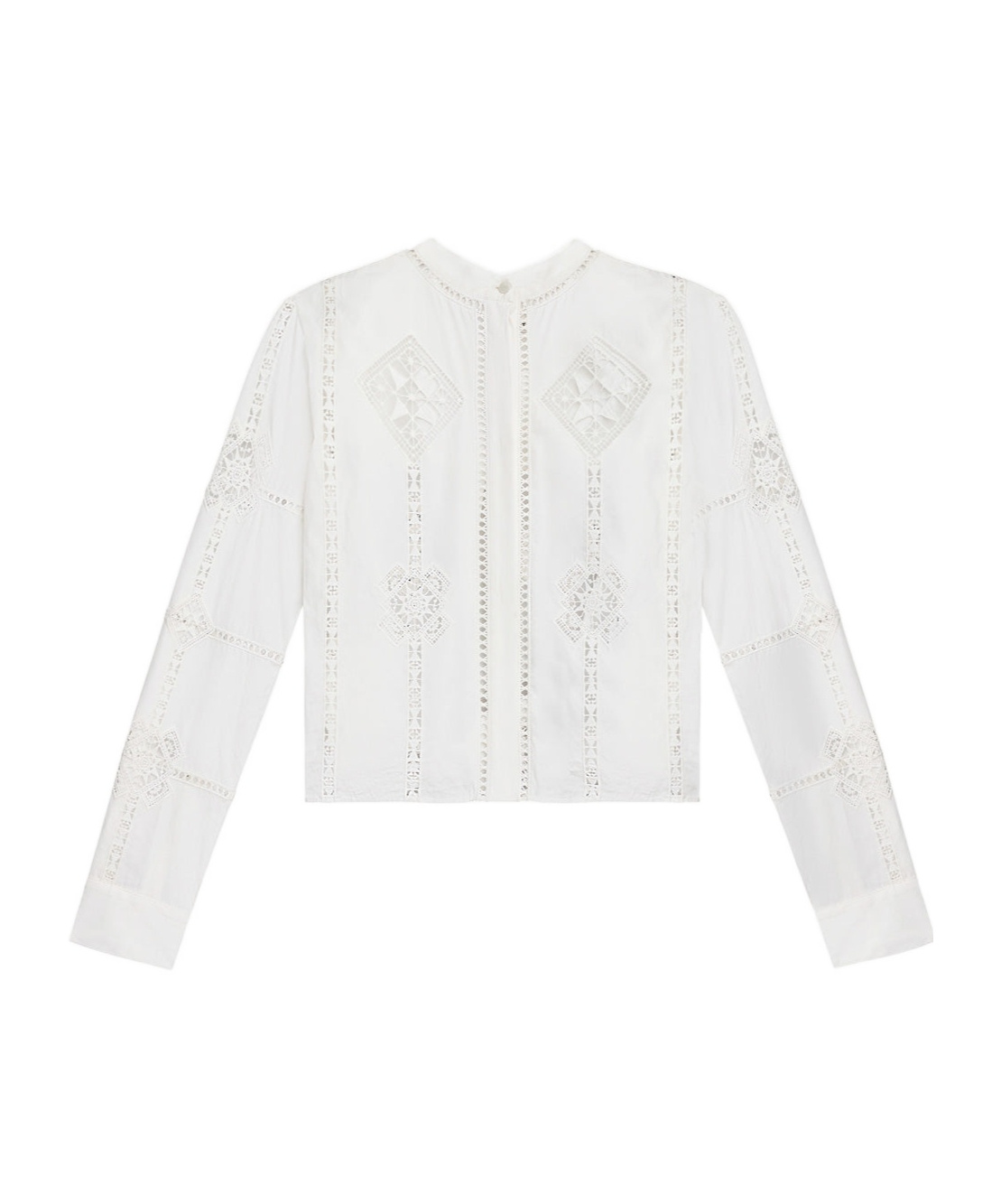 Isabel Marant Short Hollow Poplin Shirt In White
