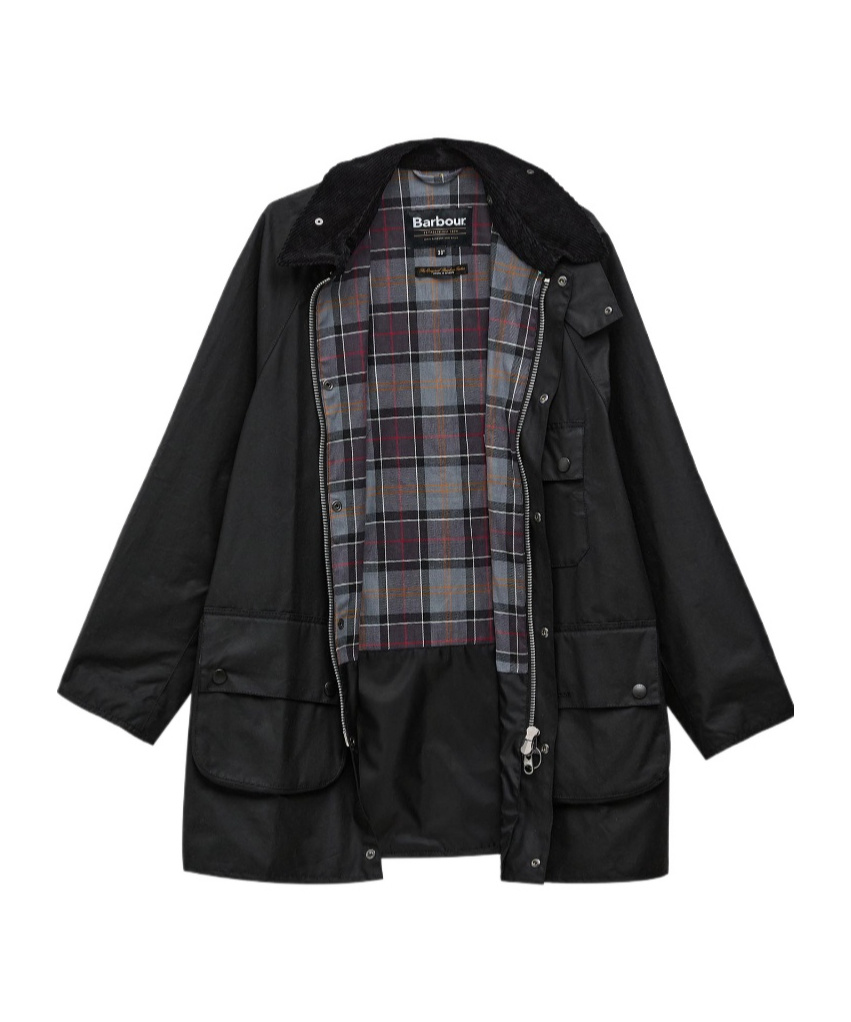 Barbour Oversized Solway Waxed Jacket In Black