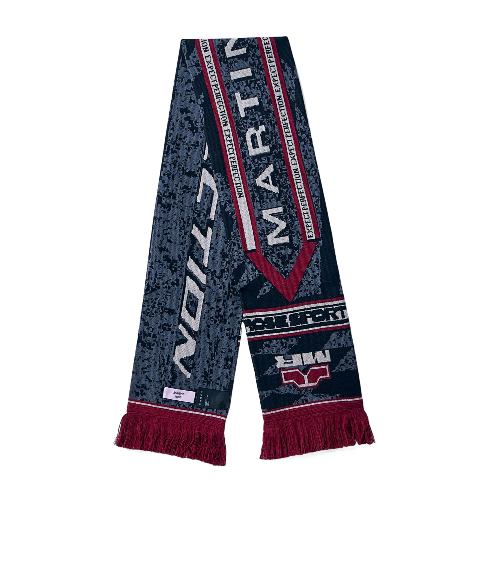 Martine Rose Logo Intarsia Scarf In Black