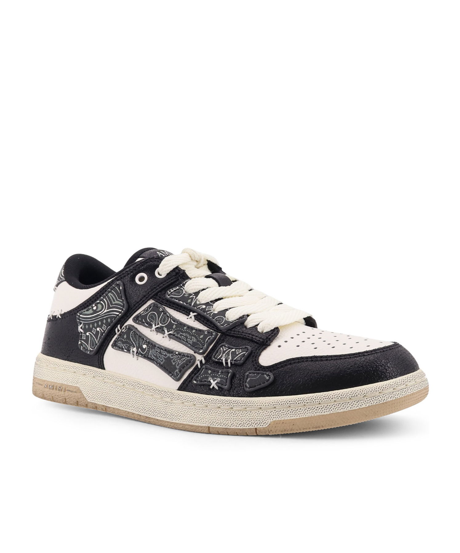 Amiri Skel Top Black Low Top Sneakers With Logo Patch On The Tongue And Logo Lettering On The Heel In Leat In Black