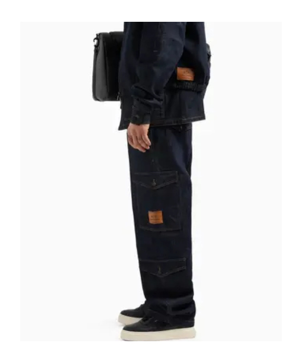 Armani Exchange Elastic Waist Jeans In Black