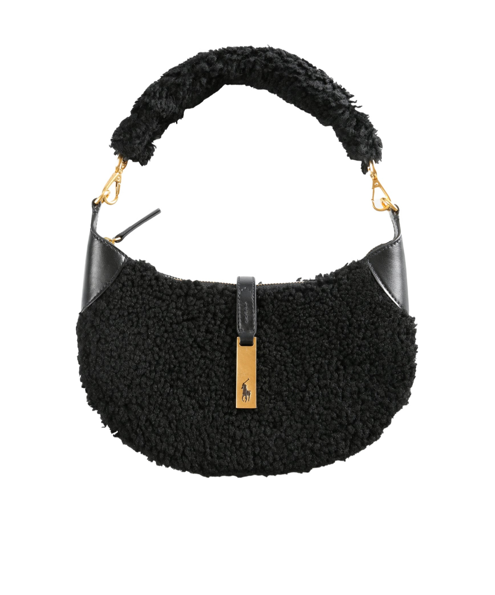 Polo Ralph Lauren Vachetta Ld Small Top Handle Bag In Black