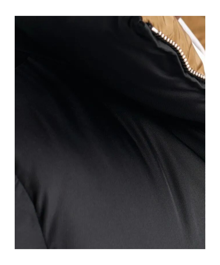 Prada Cropped Fit Stand-up Collar Down Jacket In Black