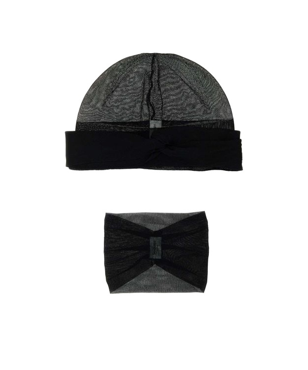Saint Laurent Hosiery Beanie Set In Black