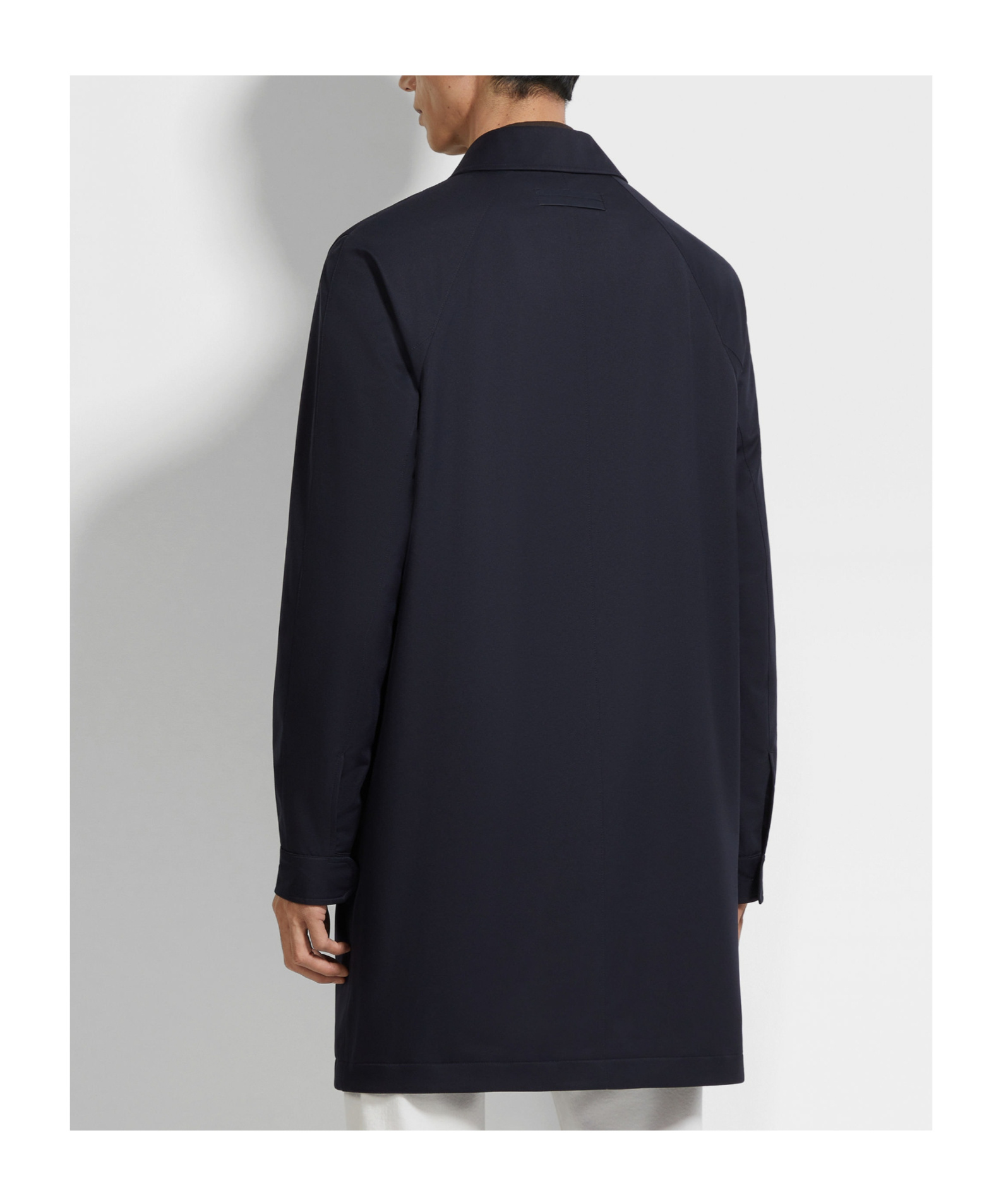 Zegna Water Repellent Microfiber Twill Raincoat In Blue