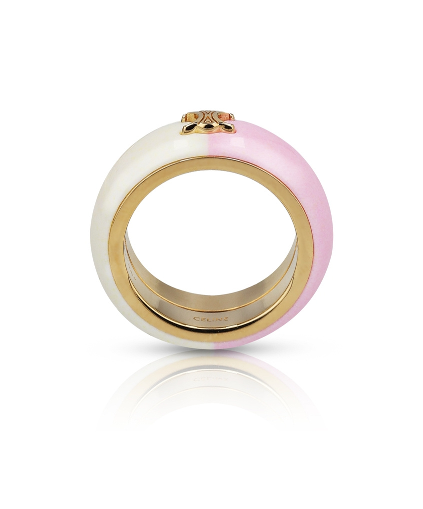 Celine Triophee Logo Bracelet In Yellow