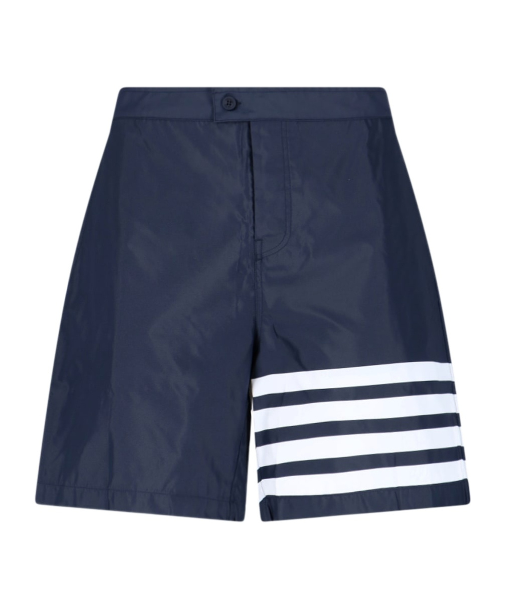 Thom Browne 4-bar Board Shorts In Blue