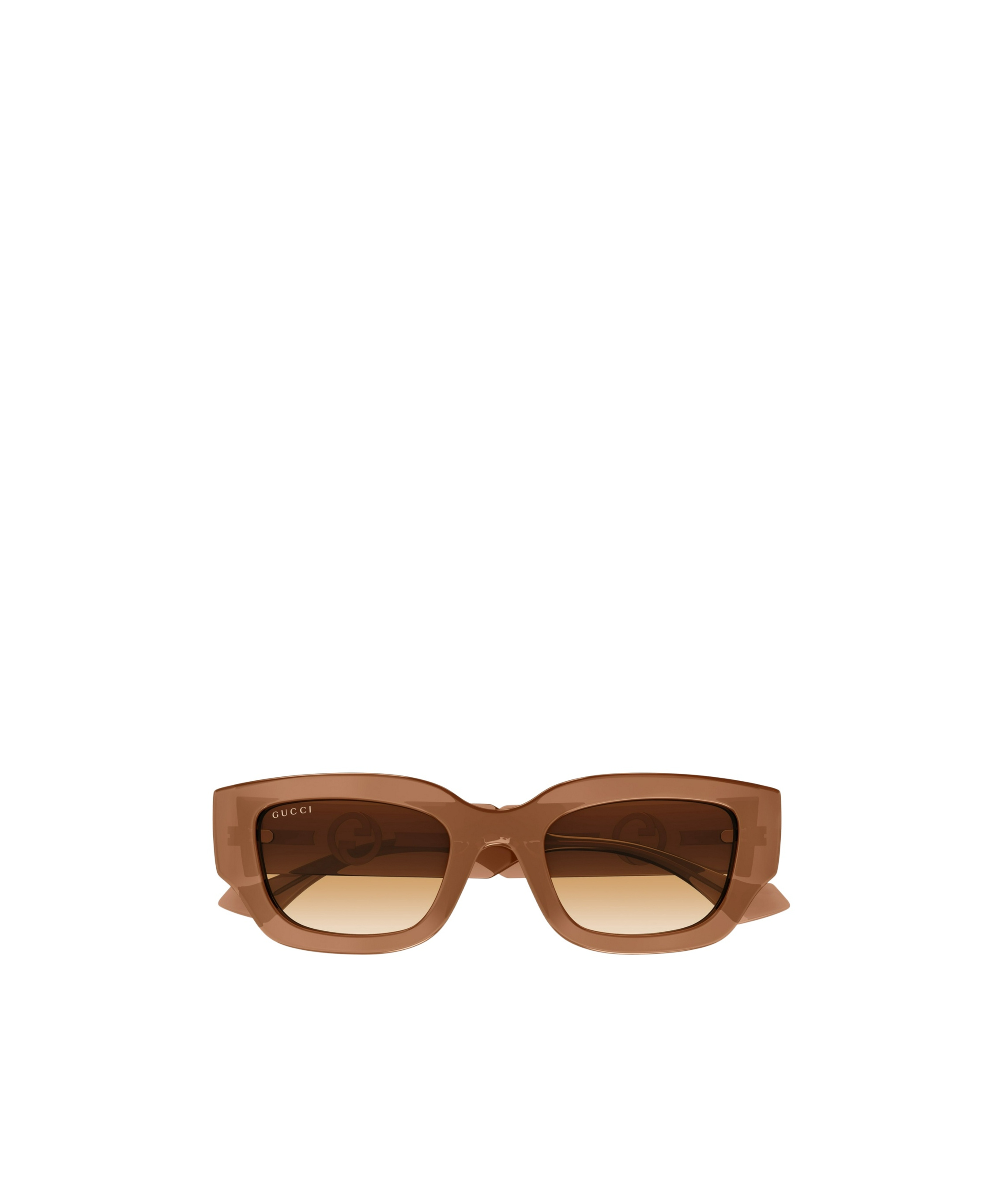 Gucci Geometric Frame Sunglasses In Brown
