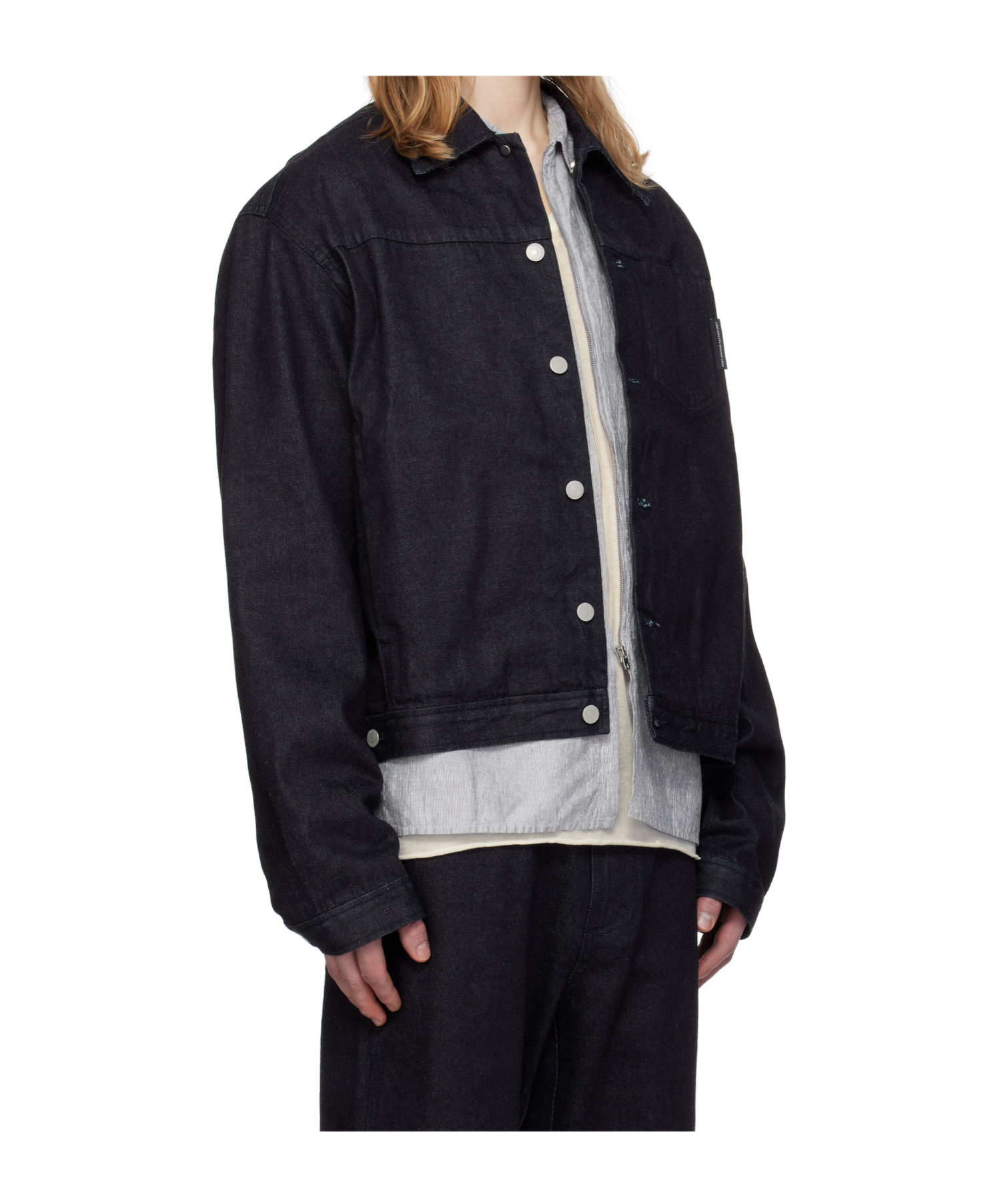 Post Archive Faction (paf) Navy 8.0 Right Denim Jacket In Black