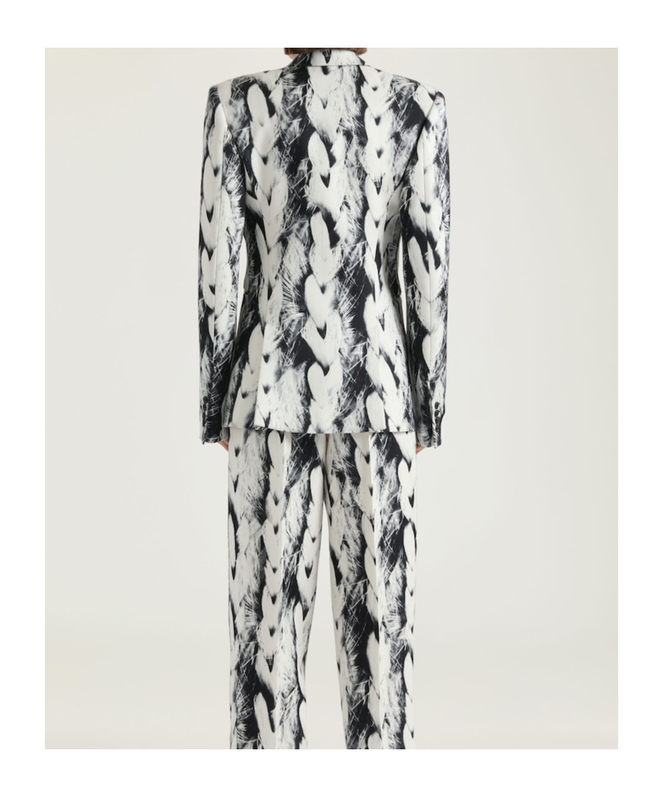 Givenchy Boxy Single Breasted Jacket In Wool With Hair Print In White