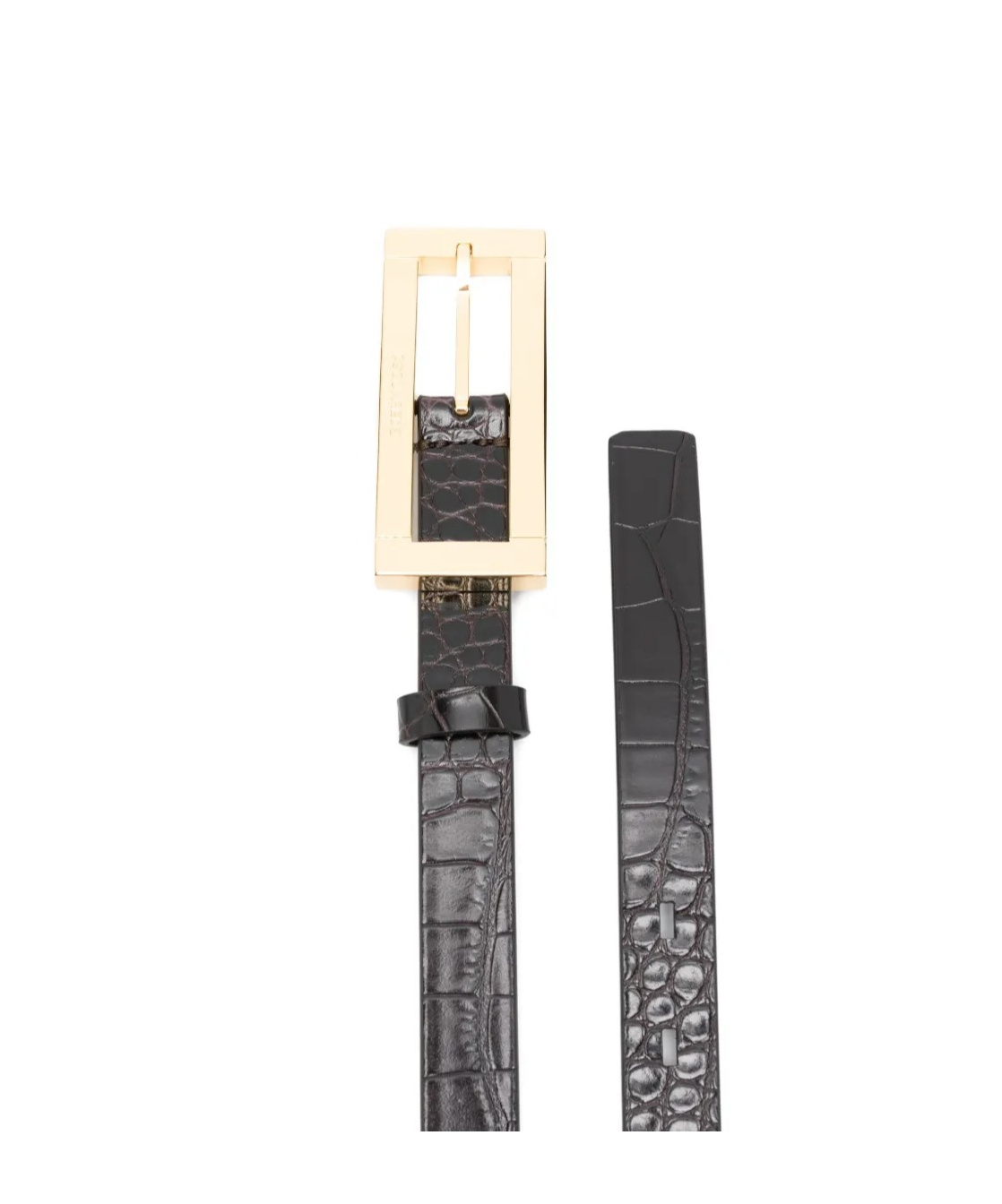 Dsquared2 Crocodile-effect Buckle Belt In Brown